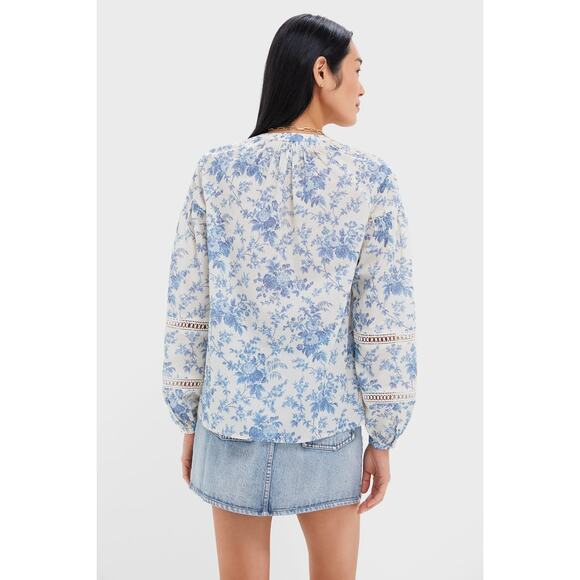 TUCKERNUCK Forget Me Not Floral Camden Blouse Szie S NWT Retail $198 Tuckernuck - Picture 2 of 8
